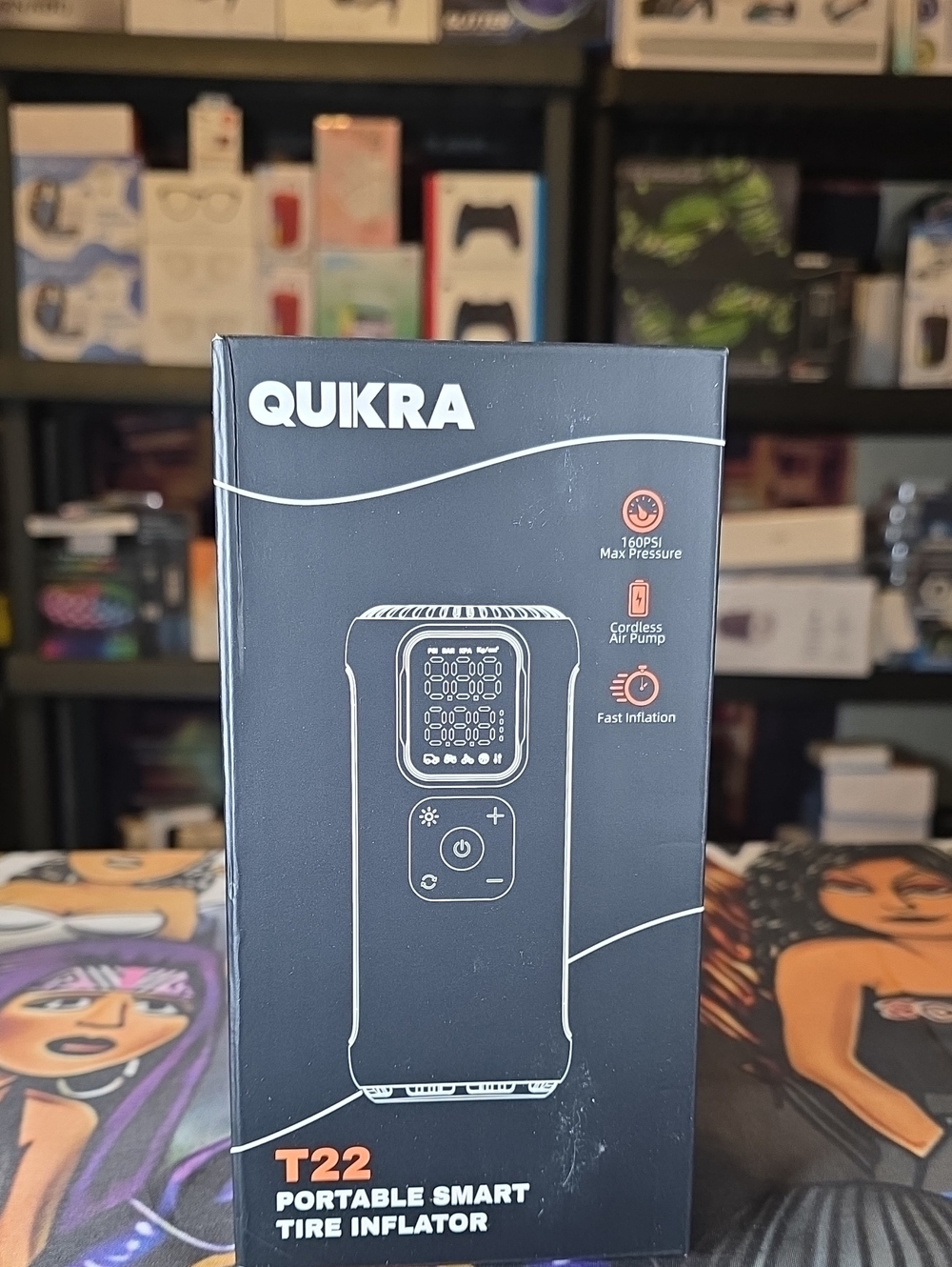 QUIKRA T22 Portable Smart Tire Inflator - Black